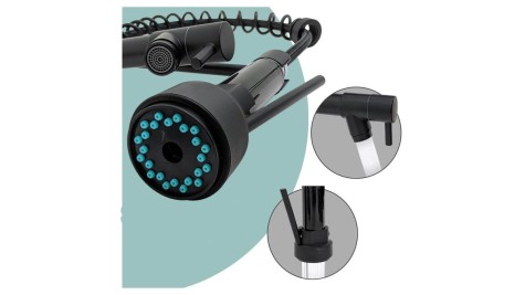 GRIFO MONOCOMANDO DE COCINA NEGRO